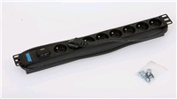 TRITON 19 Distribution Panel 8x230V DIN - 2m, Surge Protector, Black