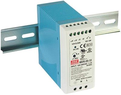 MEAN WELL MDR-40-12, DIN rail power supply, 12V, 40W