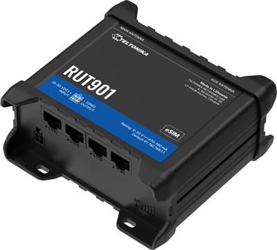 Teltonika RUT901, Industrial 4G Wi-Fi 4 router, eSIM