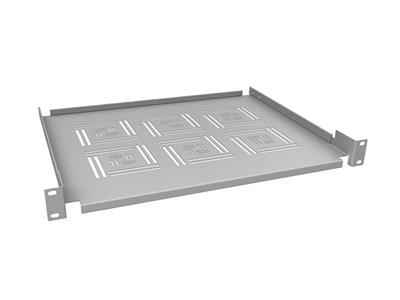 Solarix shelf 19" 1U 350mm storage tray RAL 7035 front rail mount UP-03-G