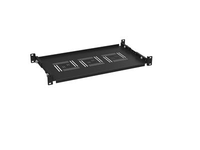 Solarix shelf 19" 1U 250mm fixed BK front and rear rail mounting UP-12-B