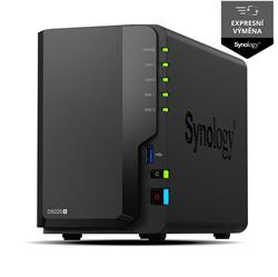 Synology DiskStation DS225+, 2-bay NAS, CPU QC Celeron J4125 64bit, RAM 2GB, 2x USB 3.2, LAN 1x 2.5GB + 1x 1Gb