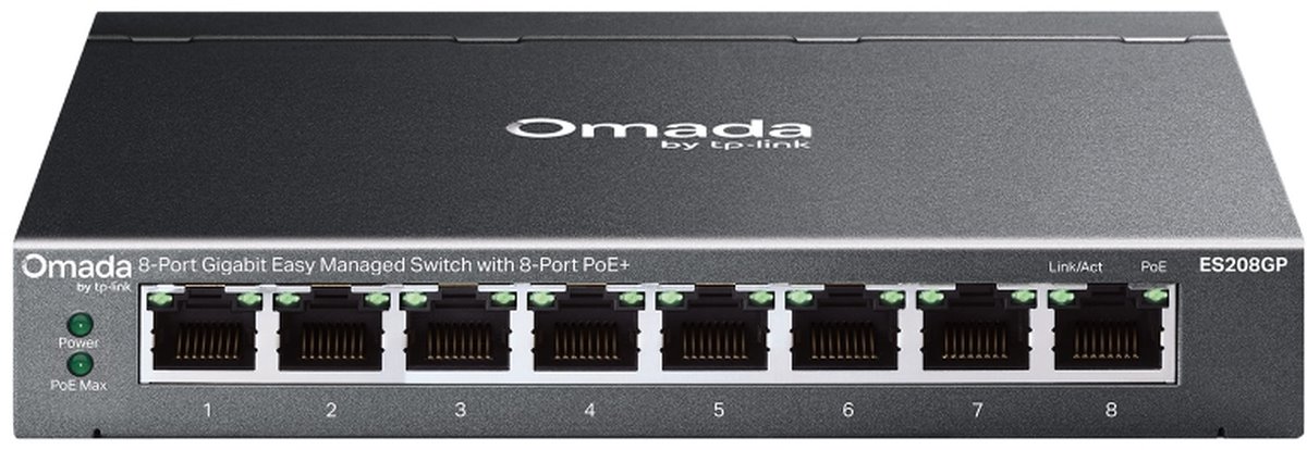 TP-Link ES208GP Omada Gigabit easy managed switch with 8-Port PoE+