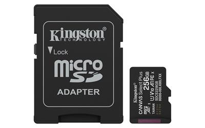 KINGSTON 256GB microSDHC CANVAS Select Plus Memory Card 100MB/s UHS-I + adapter